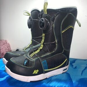 K2 Mini Turbo Light Up LED Snowboard Boa Boots Boys Youth Size 3 US
